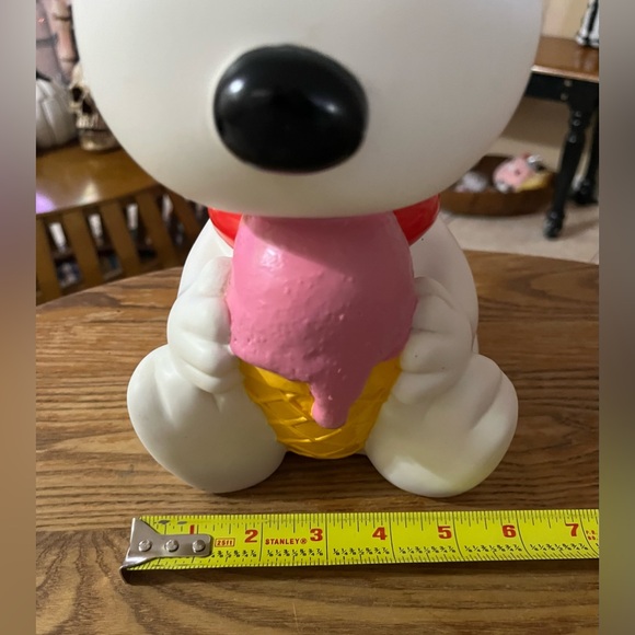 RARE Vtg 80’s Peanuts Snoopy & Woodstock Vinyl Cookie Jar or Dog Treats - Picture 10 of 12